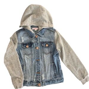 Kids Denim Jacket with Gray Sleeves